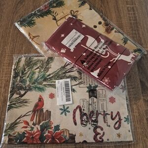 Christmas bundle- Garden flag, pillow covers, table runner
